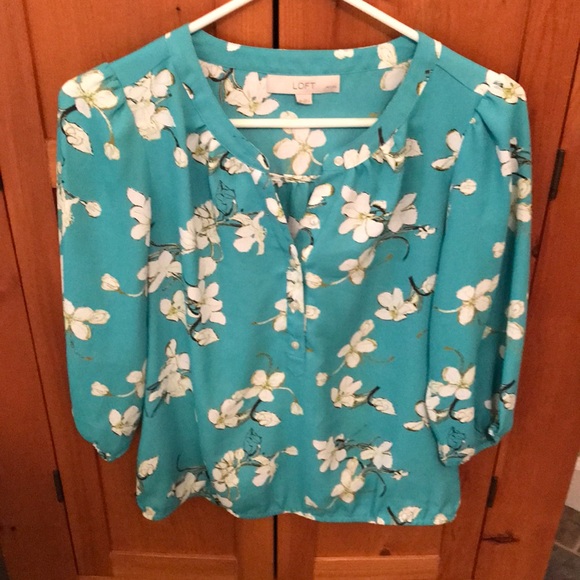Ann Taylor Loft floral blouse SP - Picture 1 of 6